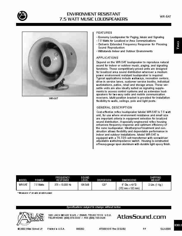 Atlas Sound Speaker WR-5AT-page_pdf